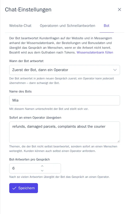 Bot-Einstellungen