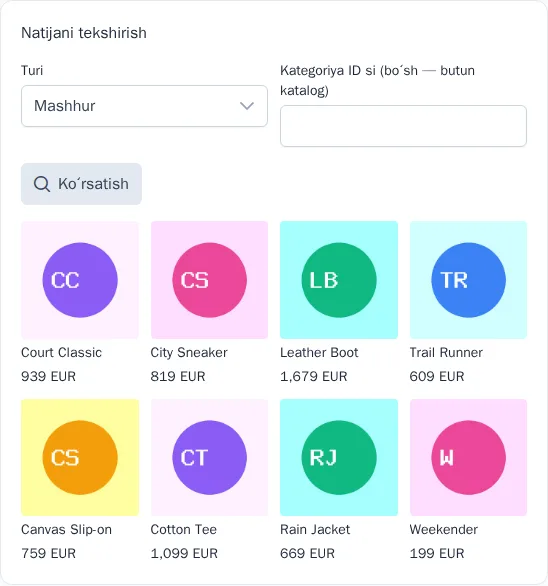 Tavsiyalar natijasini tekshirish