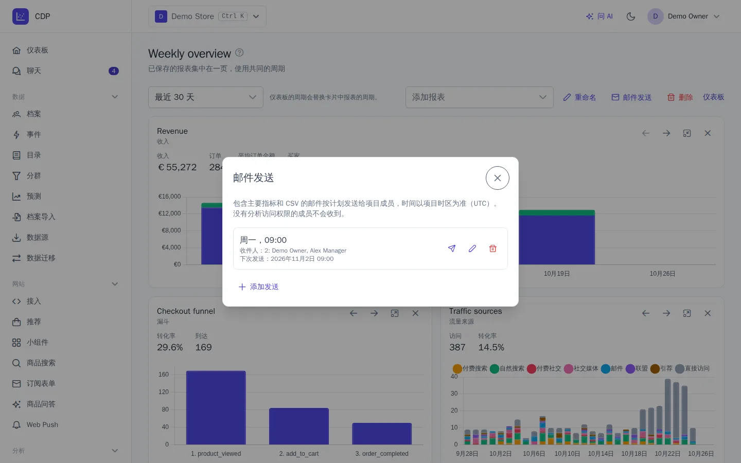 仪表板邮件发送
